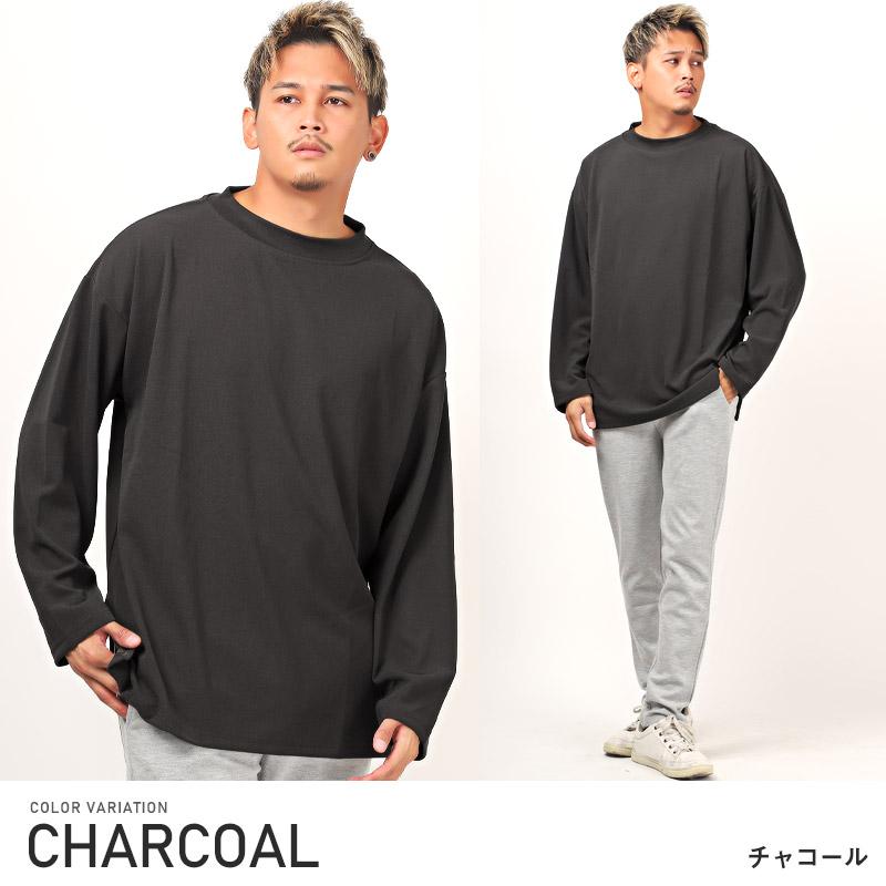 mo n c le r長袖カットソー ロンT メンズ 長袖Tシャツ モックネック ビッグシルエット 無地