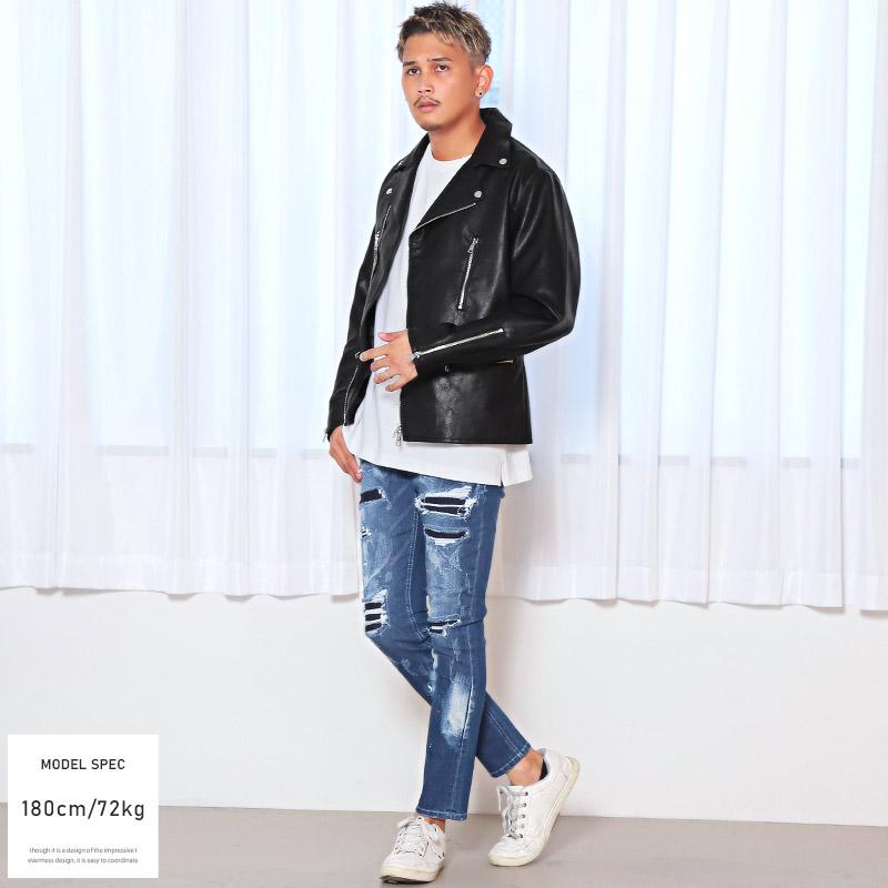 セール ライダースジャケット メンズ ダブルライダース PUレザー
