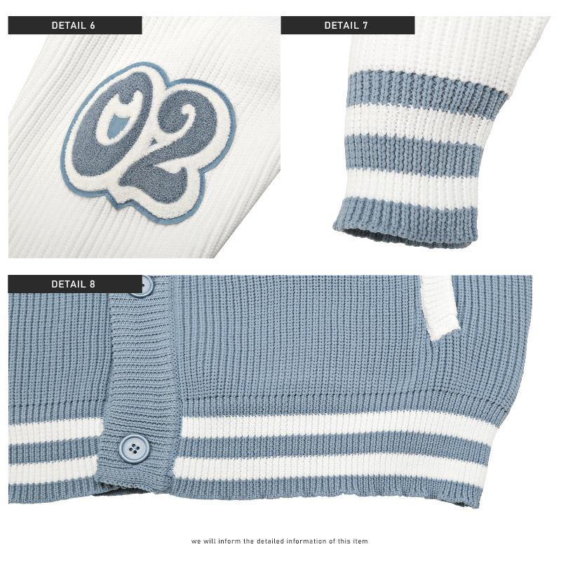 スタジャン メンズ ブルゾン ニット ロゴ ワッペン ルーズ ストリート