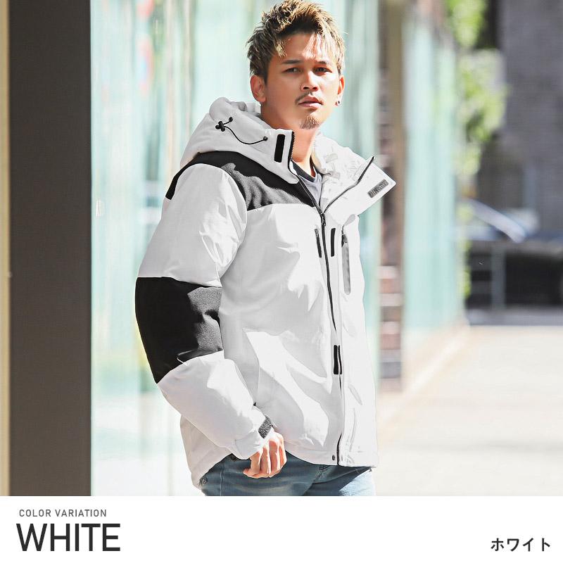 中綿ジャケット メンズ ブルゾン ボリュームネック 撥水 防風 防寒 冬