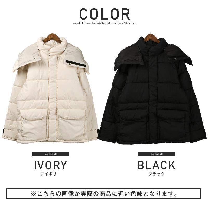 中綿ジャケット メンズ ブルゾン フード ボリュームネック 暖か 冬｜lux-style｜04
