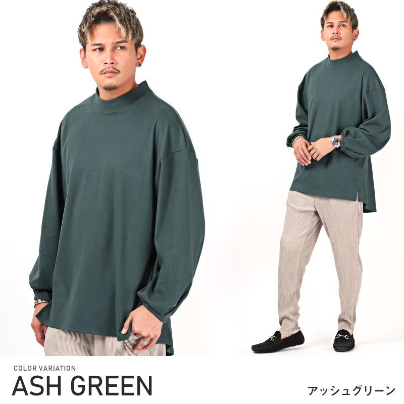 セール ロンT メンズ 長袖Tシャツ モックネック フリース ビッグ