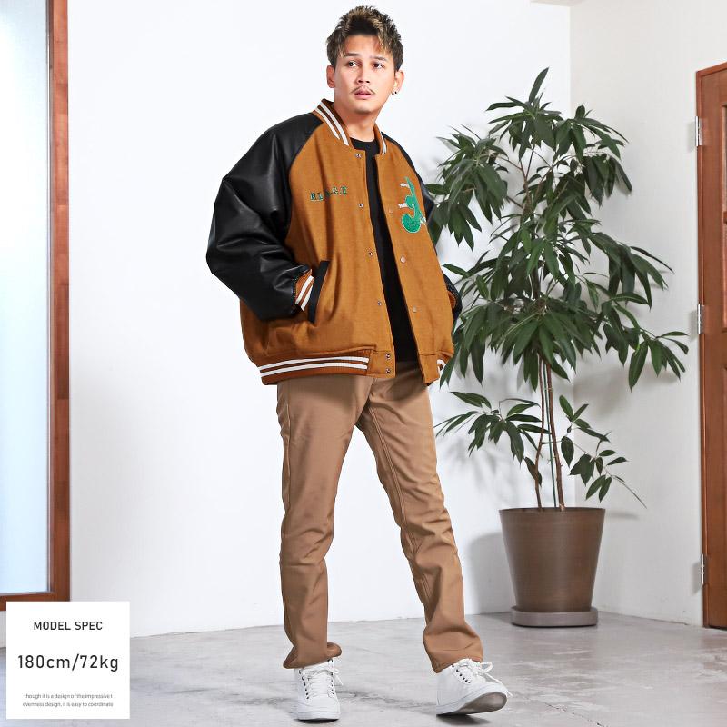 セール スタジャン メンズ ブルゾン アウター メルトン ロゴ ワッペン