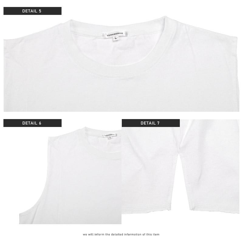 セール 長袖Tシャツ メンズ ノースリーブ アシメ 2点セット 重ね着