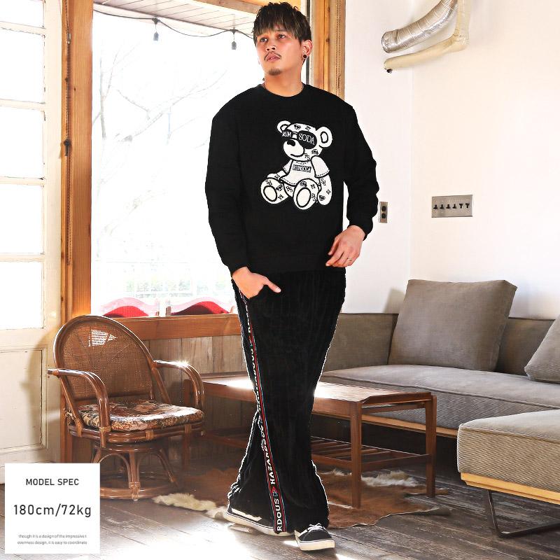 セール イージーパンツ メンズ フェイクファー サイドロゴ 暖か 冬