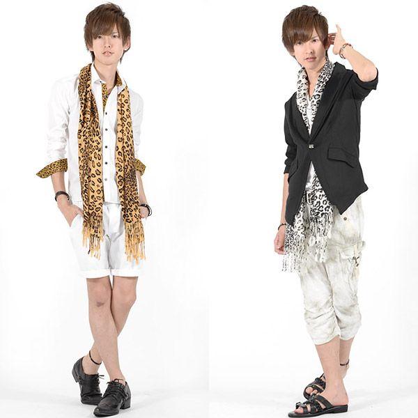 お兄系 ストール メンズ レオパード大判ストール 豹柄 ヒョウ柄