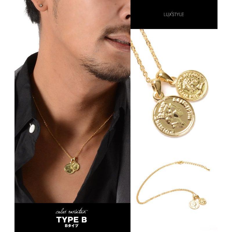 PDPAOLA＊海外限定 ラインストーンチャームネックレス 送関税込 △メール便対象△ ネックレス メンズ アクセサリー コイン