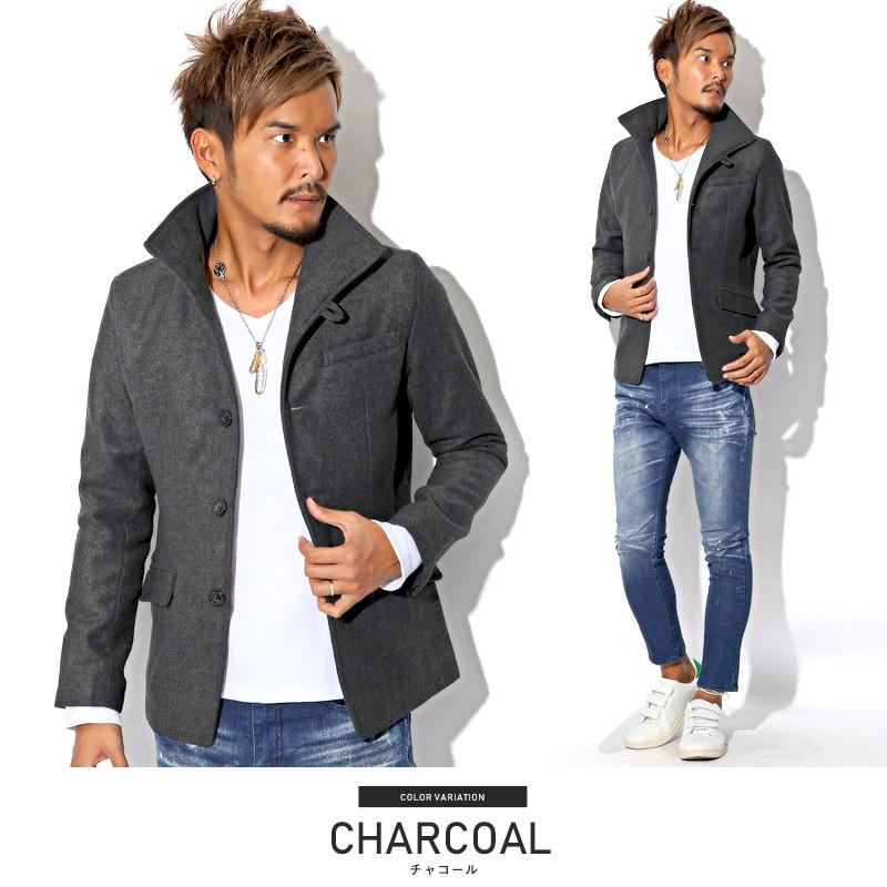 ジャケット メンズ イタリアンカラー メルトンウール アウター