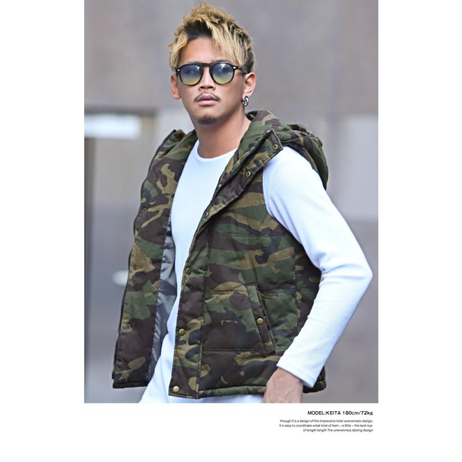 セール 中綿ベスト メンズ ジャケット ベスト デニム カモフラ 迷彩