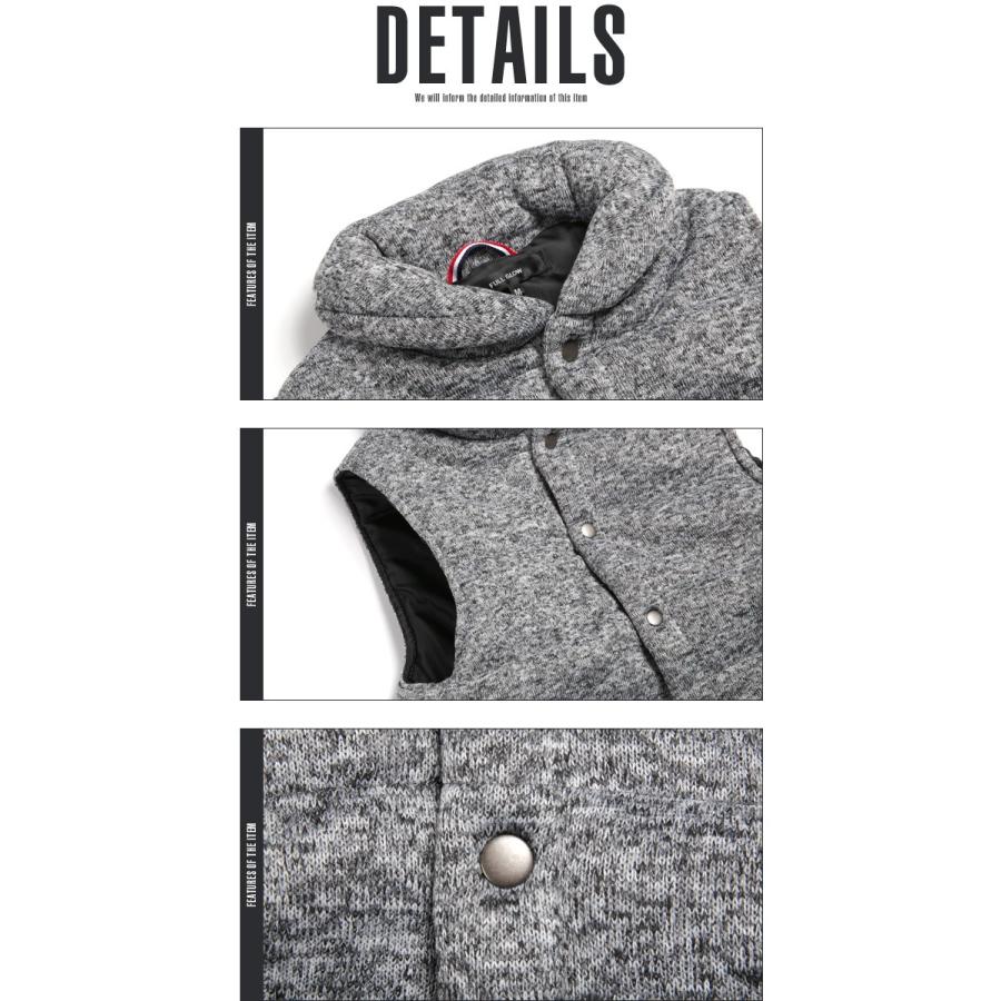 セール ベスト メンズ 中綿ベスト フリース メランジ ニット 杢