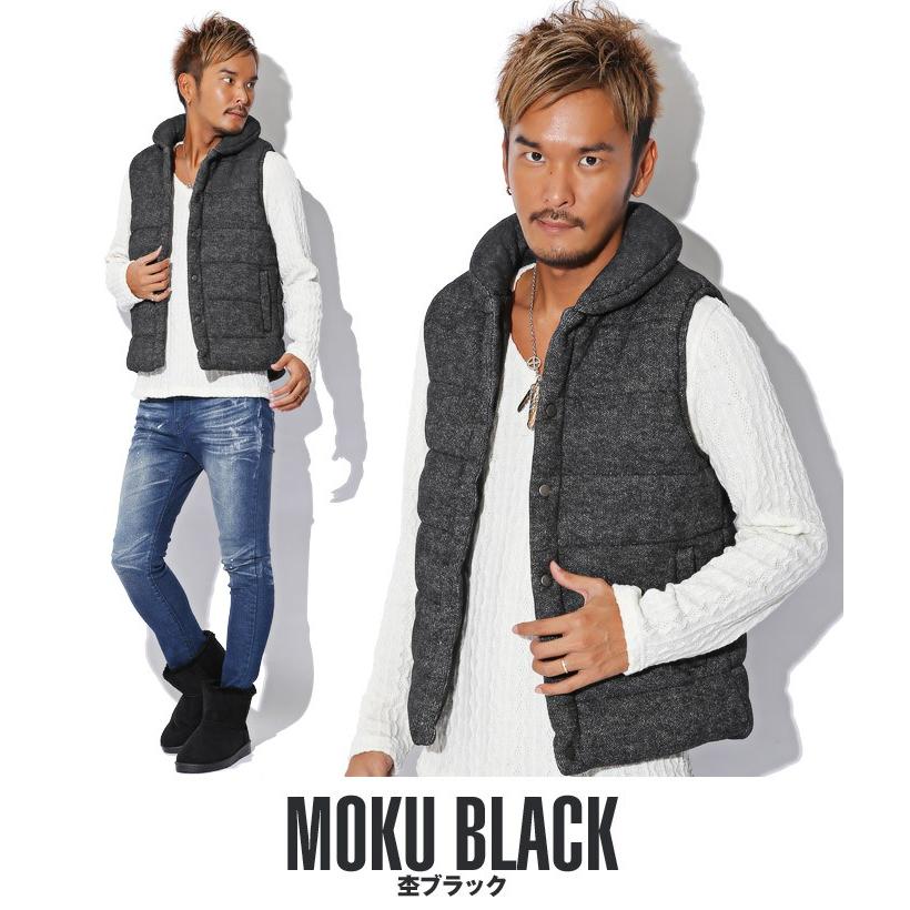 セール ベスト メンズ 中綿ベスト フリース メランジ ニット 杢