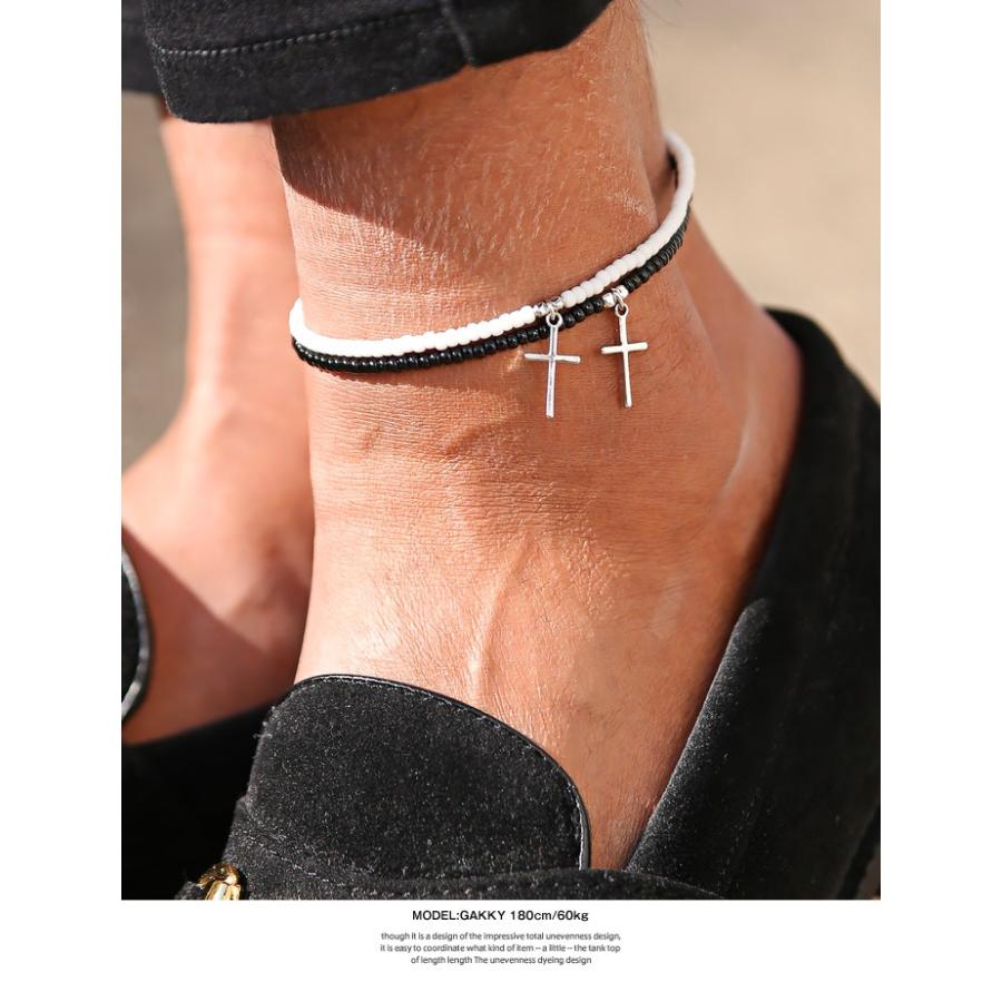 アンクレット メンズ クロス 十字架 アクセサリー Bitter ビター系 クロスチャームビーズアンクレット アクセ メンズアクセ 足 足首 アンクル ロザリオ ビーズ Pm 61 Luxstyle 通販 Yahoo ショッピング