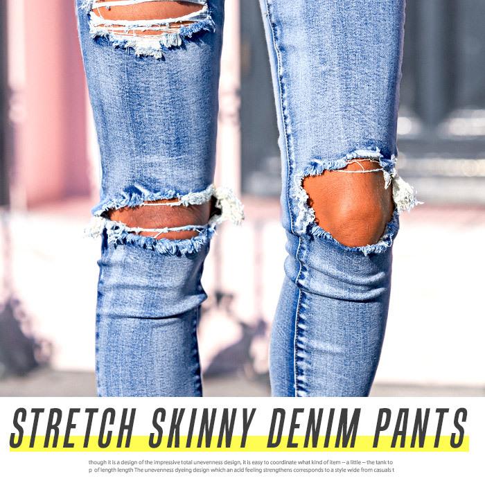 デニム スキニー パンツ メンズ ハード ダメージ クラッシュ ストレッチ Bitter ビター系 クラッシュダメージストレッチスキニーデニムパンツ デニムパンツ 細身 Pm 7653 Luxstyle 通販 Yahoo ショッピング