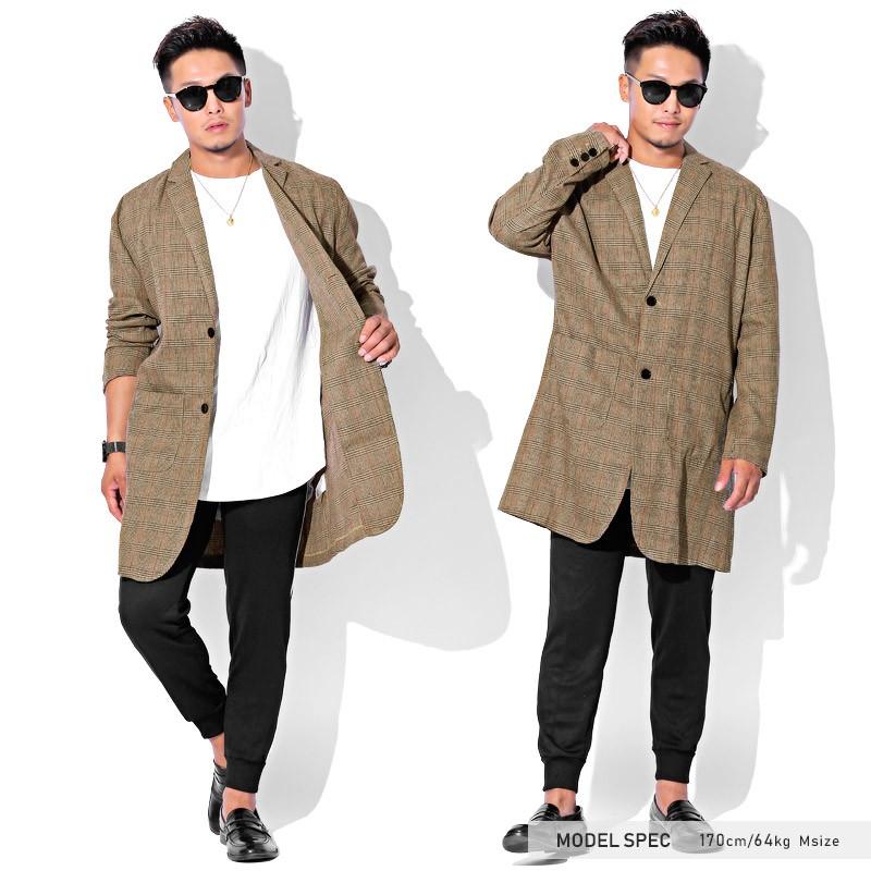 チェスターコート メンズ コート チェック Bitter ビター系 秋 グレンチェックチェスターコート ロングコート チェスター フィールド オーバーサイズ 羽織り Pm 7792 Luxstyle 通販 Yahoo ショッピング