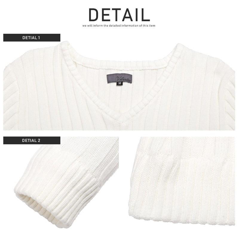 ニット メンズ セーター リブ Vネック ニットソー BITTER ビター系