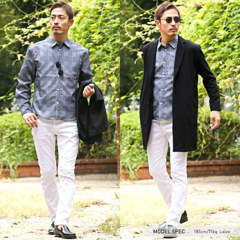 スキニーパンツ メンズ チノパン カツラギ 無地 ストレッチ 綿 美脚