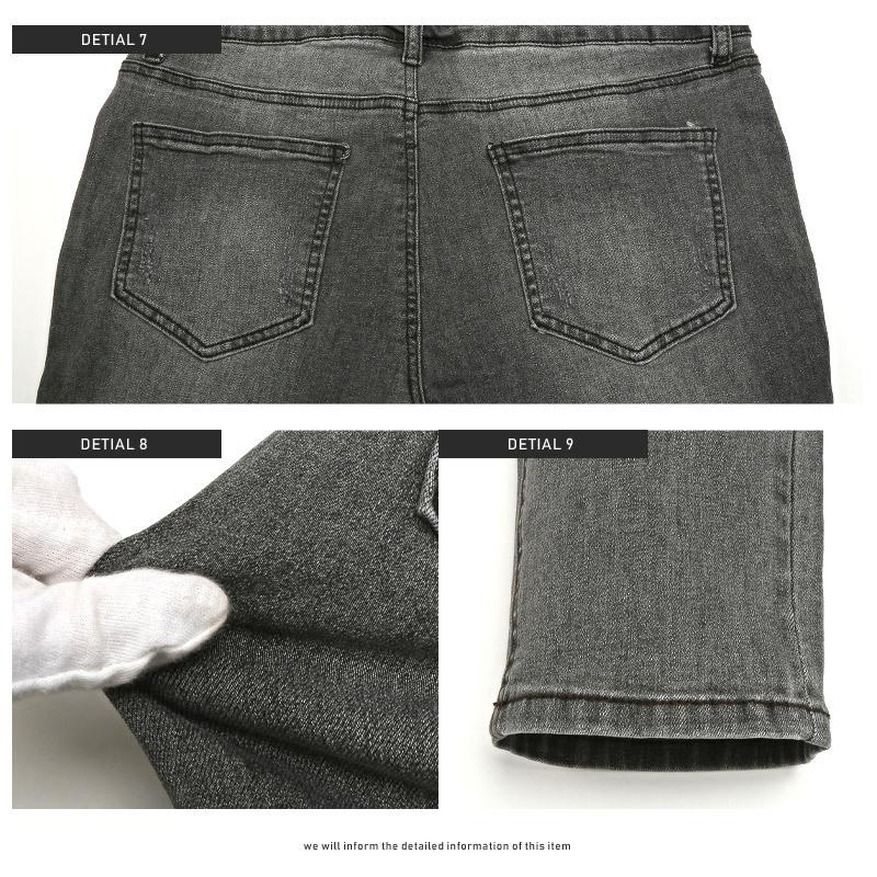 ダメージ加工 スキニーデニム ダークグレー mnml ミニマル ダメージ加工スキニーデニムパンツ ダークグレー