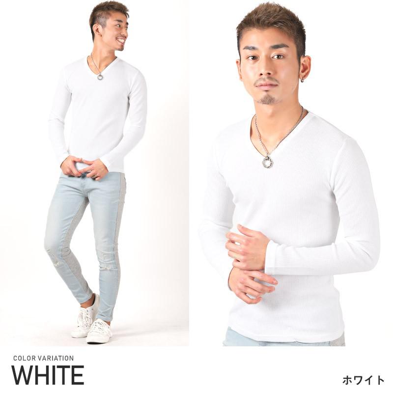 ロンt メンズ Tシャツ Vネック カットソー インナー 長袖 無地 白 黒 グレー シンプル Pm 8059 Luxstyle 通販 Yahoo ショッピング