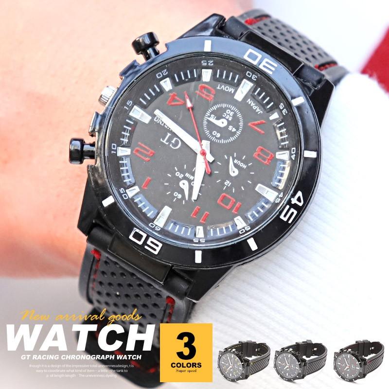 腕時計 メンズ クロノグラフ風 レーシング スポーツウォッチ アナログ スポーティ Pm 8174 Luxstyle 通販 Yahoo ショッピング