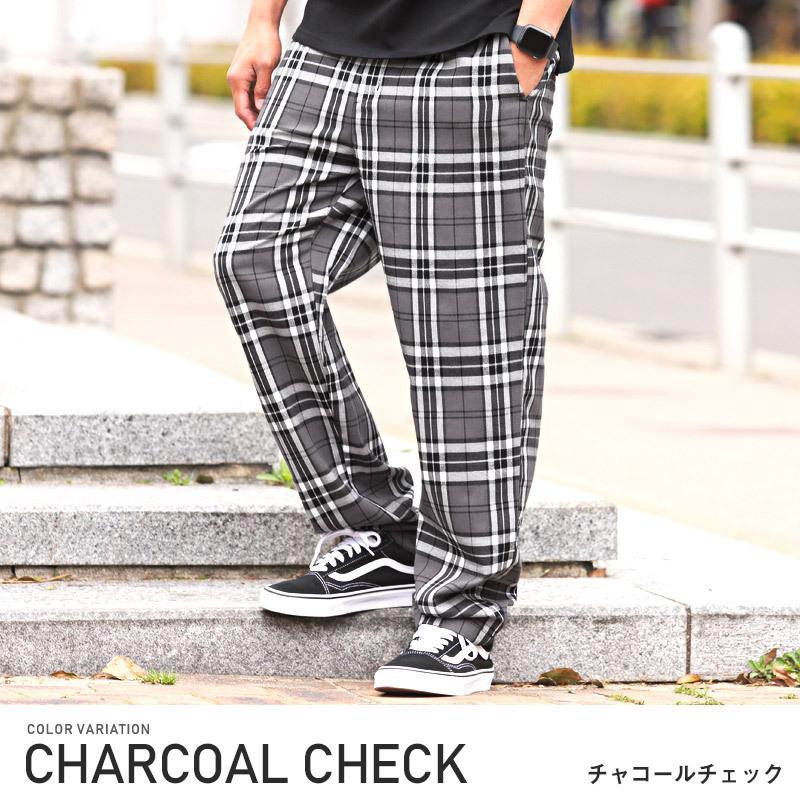 ワイドパンツ メンズ チェックパンツ イージーパンツ ルーズシルエット チェック柄 ストリート Pm 58 Luxstyle 通販 Yahoo ショッピング