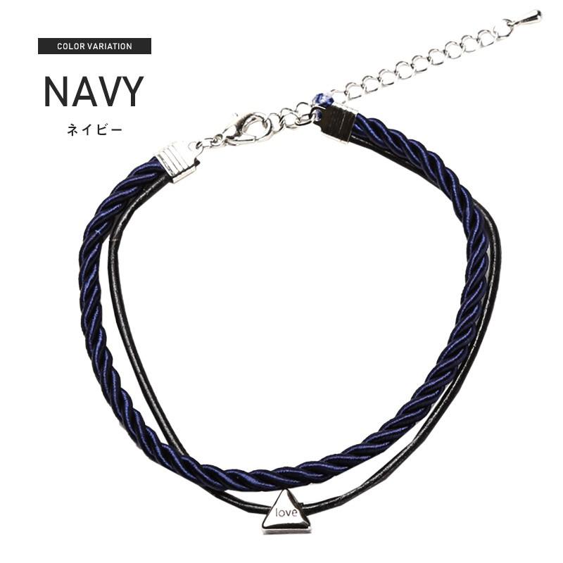 △メール便対象△ アンクレット メンズ ロゴ チャーム レザー コード