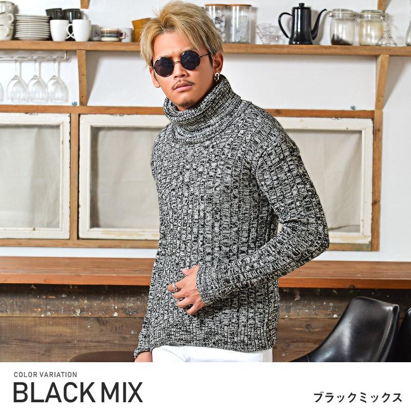 セール ニット タートルネック メンズ セーター メンズニット ケーブルニット 細身 秋冬 ビター系｜lux-style｜11