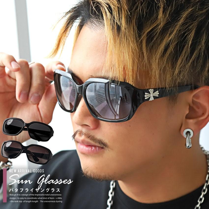 サングラス メンズ レディース グラサン バタフライ Uvカット 黒縁 十字架 クロス 小顔効果 ビター系 Pm 9151 Luxstyle 通販 Yahoo ショッピング