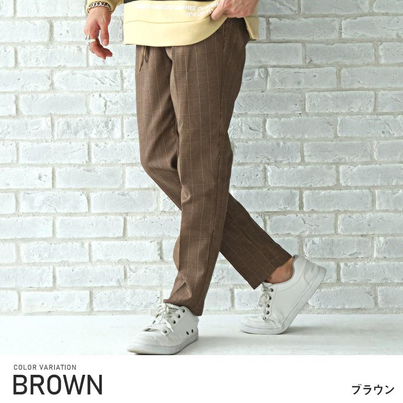 トラウザーパンツ メンズ チェックパンツ スラックス テーパード 千鳥柄 総柄 トラッド ビター系 Pm 9253 Luxstyle 通販 Yahoo ショッピング