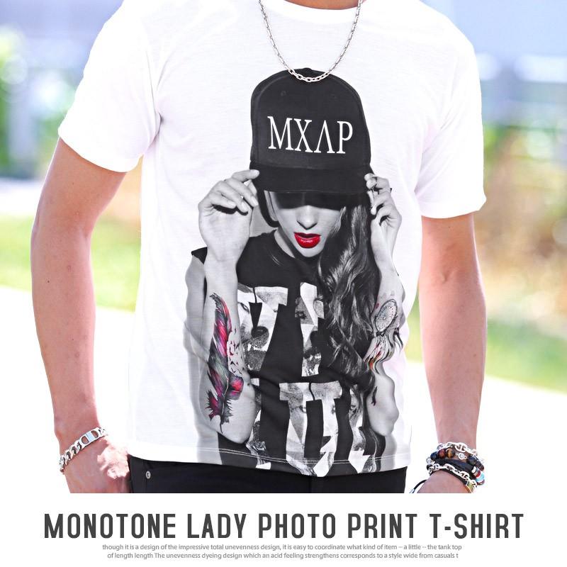 Tシャツ メンズ 半袖 プリント レディフォト ガールズ ギャル フォト アメカジ サーフ ビター系 Pm 9579 Luxstyle 通販 Yahoo ショッピング
