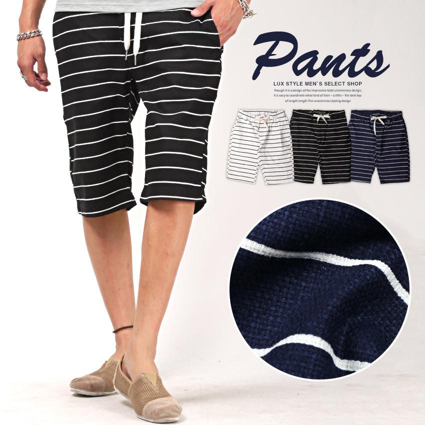 ショートパンツ メンズ ハーフパンツ プリペラ ボーダー柄 膝丈 薄手 リゾート サーフ ビター系 Pm 9593 Luxstyle 通販 Yahoo ショッピング