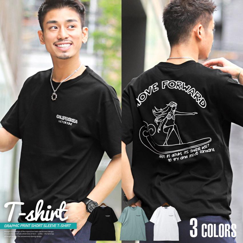 Tシャツ メンズ 半袖 イラスト サーフィン ガール ロゴ ユニセックス アメカジ ストリート Pm 9639 Luxstyle 通販 Yahoo ショッピング