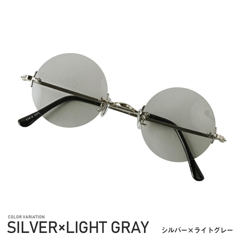 サングラス メンズ レディース ラウンド 丸眼鏡 UVカット フレームレス デミ モデル ビター系｜lux-style｜19