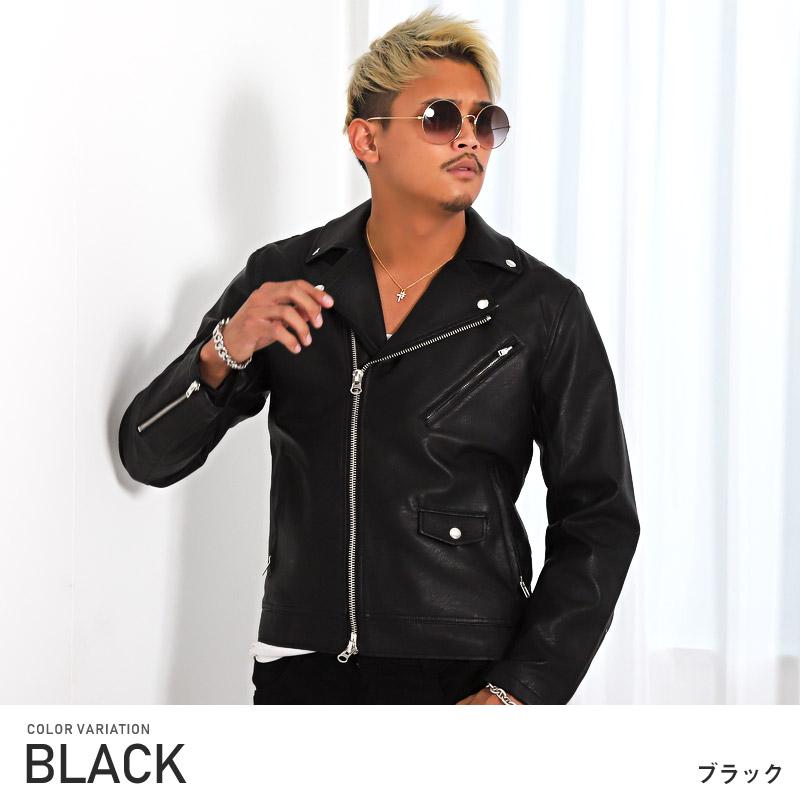 ライダースジャケット メンズ ダブルライダース PUレザー 合皮 ライダースジャケット メンズ ダブルライダース PUレザー 合皮