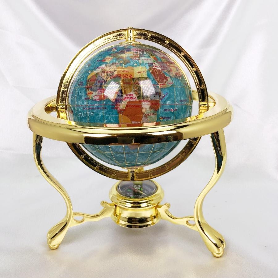 宝石地球儀4脚タイプ 地球儀専門店(globe shop)・天然石シリーズ