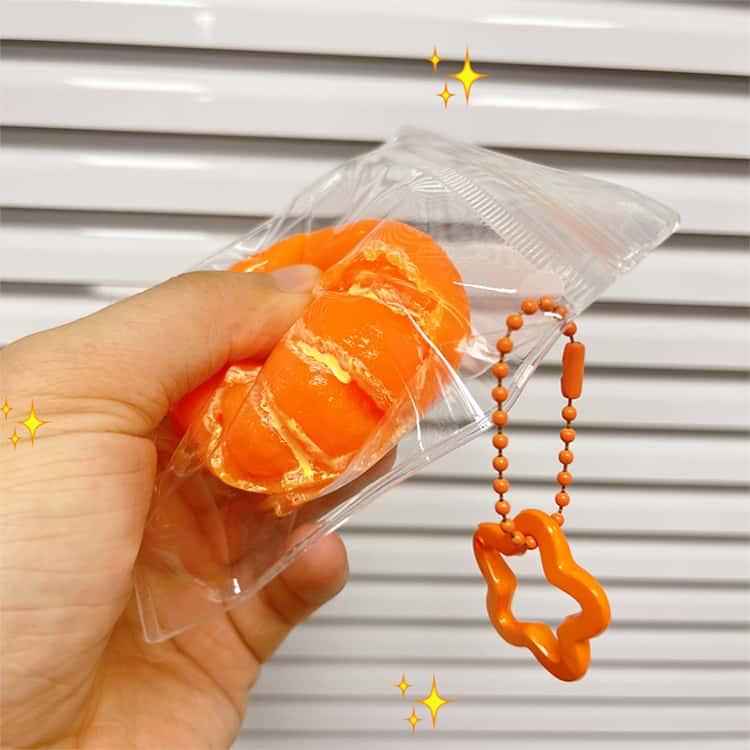 握るおもちゃ オレンジ 2個セット スクイーズ 皮むきオレンジ ストレス