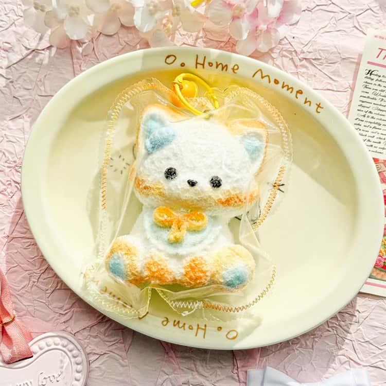 スクイーズ 動物 全7種 キーホルダー ケース 触り心地 袋付き もちとろ