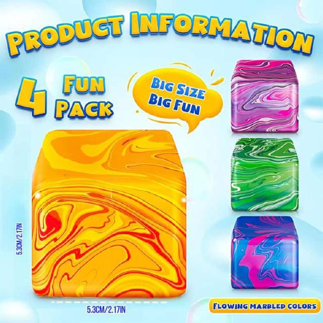 2個セット キューブ 柔らか 水感 水感スクイーズ ぷにぷに プルプル