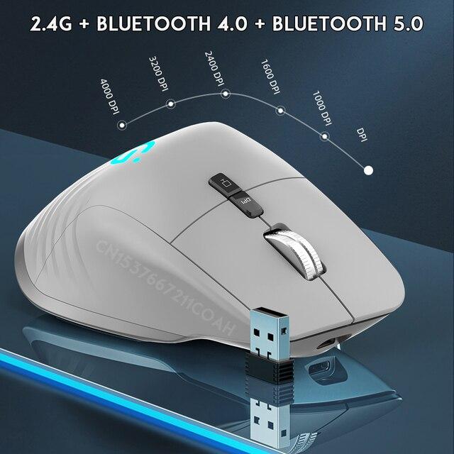 セールオファー 充電式ワイヤレスマウス，Bluetooth，2.4g，デスクトップおよびノートブックコンピューター用，人間工学に基づいたワイヤレスデバイス，2.4g