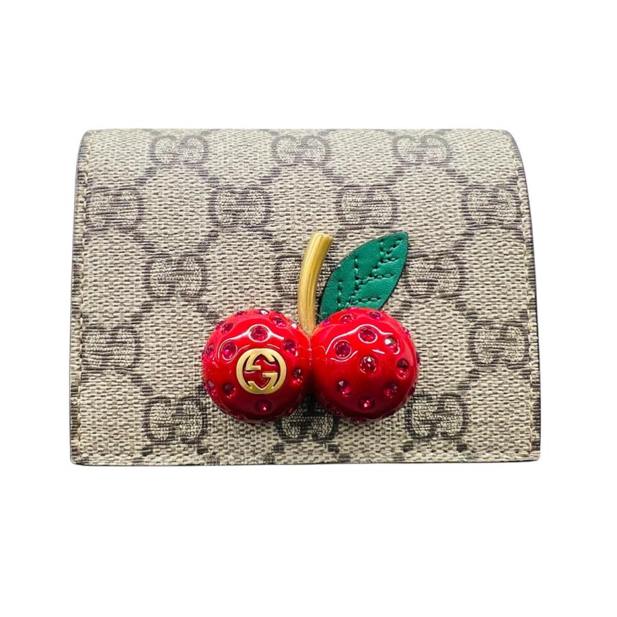 GUCCI（グッチ） 極美品GUCCI 二つ折り財布 476050 PVC ベージュ