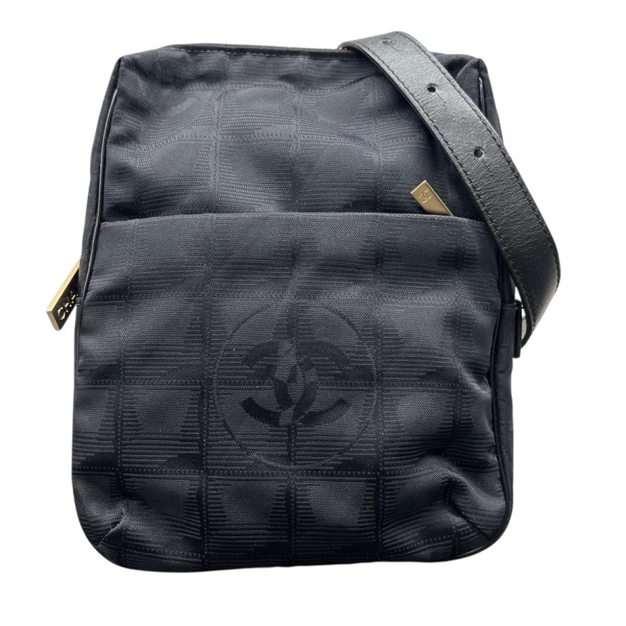 【5/19価格改定】極美品 CHANEL シャネル ニュートラベルライン ショルダーバッグ ポシェット ココマーク ナイロン 黒 Aランク 中古 鑑定済