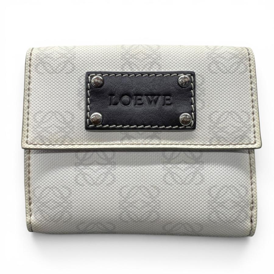 LOEWE アナグラム　二つ折り財布 LOEWE（ロエベ） アナグラム 二つ折り財布 PVC ホワイト レディース BC