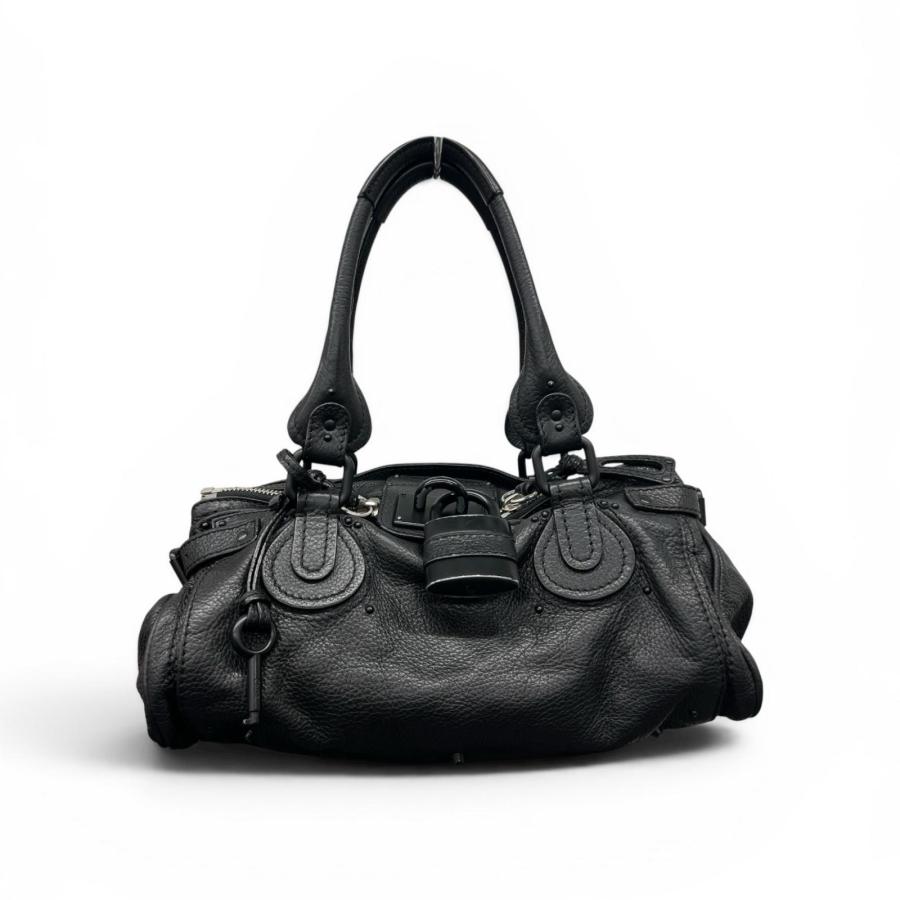 美品 クロエ パディントン ボストンバッグ 黒 レザー y2k Chloe（クロエ） 希少 美品 パディントン ハンドバッグ レザー ソー