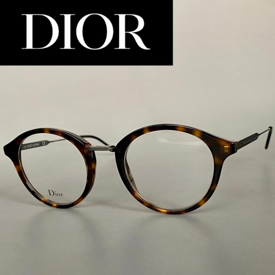 メガネ Dior ディオール ボストン べっ甲 ブラック ハバナ 眼鏡 べっ甲 フルリム 新品 鼈甲 メタル べっこう 黒 メンズ レディース