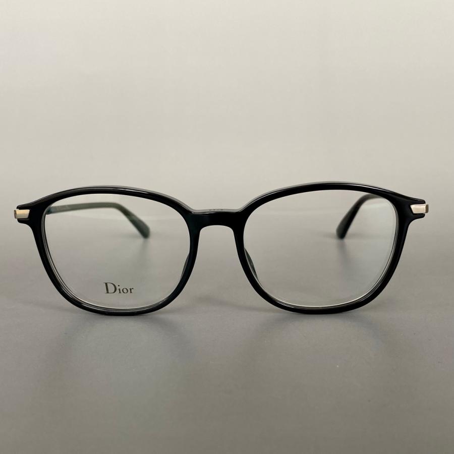 Christian Dior メガネ ディオール ブラック シルバー ボストン Christian Dior メガネ ディオール ブラック シルバー ボストン