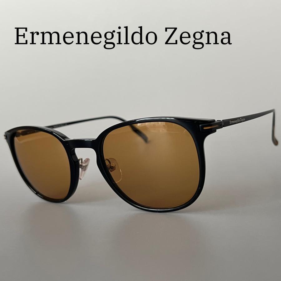 エルメネジルドゼニア サングラス ボストン ブラック ブラウン 黒 スマート エルメネジルドゼニア Ermenegildo Zegna サングラス EZ0136 ボストン