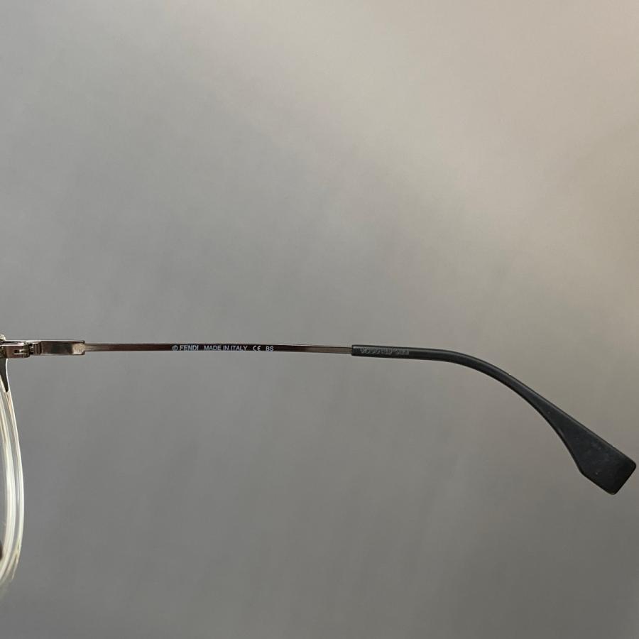 メガネ FENDI フェンディ ボストン ブラック クローム ラウンド メタル 新品 眼鏡 フルリム スケルトン 伊達メガネ メンズ レディース FF M0050 mm