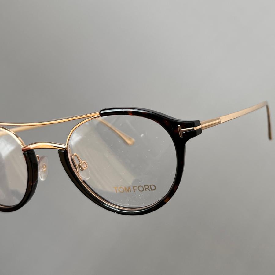 メガネ TOM FORD トムフォード ダークハバナ ゴールド 新品 ラウンド べっ甲柄 眼鏡 めがね 度付き 鼈甲柄 ブラウン オーバル 金 メタル  FT5515