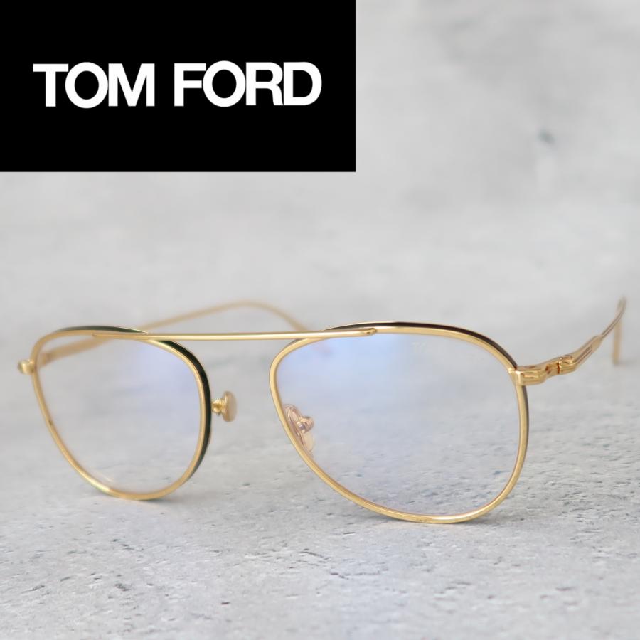 TOM FORD EYEWEAR メガネ トムフォード パイロット ブラック ゴールド