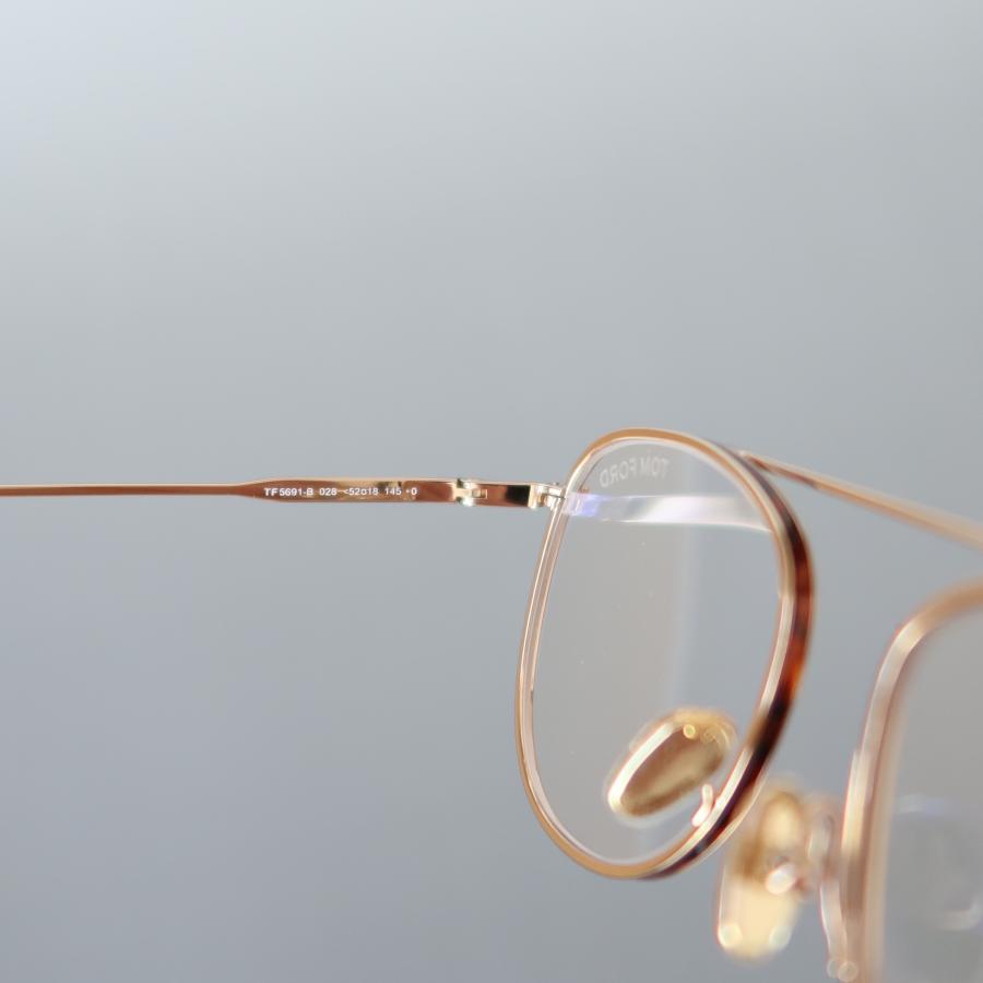 TOM FORD EYEWEAR メガネ トムフォード パイロット ゴールド ブラウン