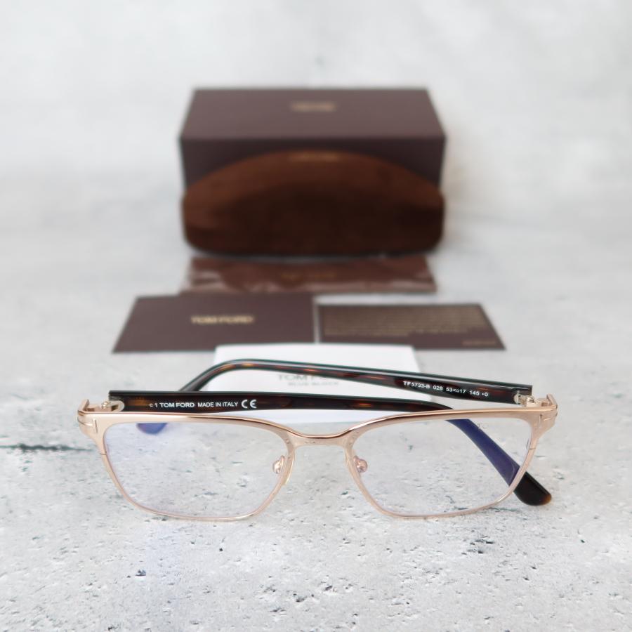 TOM FORD べっ甲柄 メガネ(度あり) TOM FORD EYEWEAR メガネ トムフォード スクエア ゴールド ブラウン